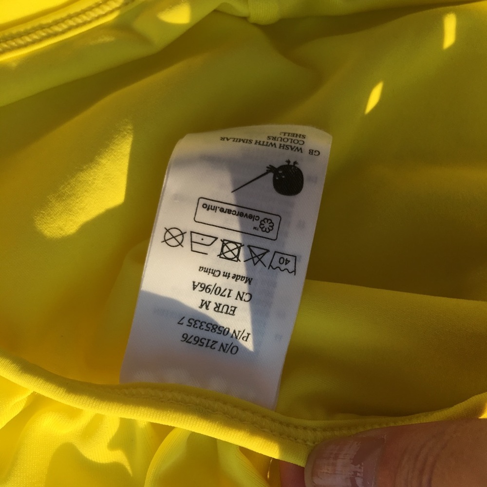 Asos Monki Ruffle Off shoulder yellow one piece swimsuit M medium - Picture 8 of 8